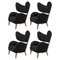 Black Natural Oak Raf Simons Vidar 3 My Own Chair Lounge Chair from by Lassen, Set of 4 1