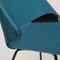 Scandinavian Black Lacquered Shell Seat Rocking Chair with Blue Fabric 4