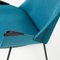 Scandinavian Black Lacquered Shell Seat Rocking Chair with Blue Fabric 10