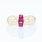 Modern Calibrated Bangle Ring in 18K Yellow Gold with Ruby and Diamonds 6