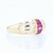 Modern Calibrated Bangle Ring in 18K Yellow Gold with Ruby and Diamonds 4