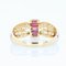 Bague Bangle Calibrée Moderne en Or Jaune 18K avec Rubis et Diamants 7