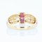 Modern Calibrated Bangle Ring in 18K Yellow Gold with Ruby and Diamonds 7