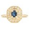 French Modern Ring in 18K Yellow Gold with Sapphire and Diamonds, Image 1