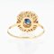 French Modern Ring in 18K Yellow Gold with Sapphire and Diamonds 7