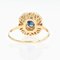 French Modern Ring in 18K Yellow Gold with Sapphire and Diamonds, Image 7