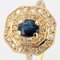 French Modern Ring in 18K Yellow Gold with Sapphire and Diamonds 9