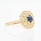 French Modern Ring in 18K Yellow Gold with Sapphire and Diamonds 10