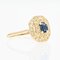 French Modern Ring in 18K Yellow Gold with Sapphire and Diamonds, Image 10