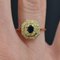 French Modern Ring in 18K Yellow Gold with Sapphire and Diamonds 5
