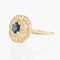 French Modern Ring in 18K Yellow Gold with Sapphire and Diamonds 4