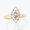 French Marquise Ring in 18K Yellow White Gold with Natural Pearl 3