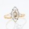 French Marquise Ring in 18K Yellow White Gold with Natural Pearl, Image 3