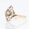 French Marquise Ring in 18K Yellow White Gold with Natural Pearl, Image 5