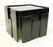 Italian Black Stacking Nesting Tables with Smoked Glass by Gianfranco Frattini 7
