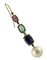 Pearl Diamond Ruby Sapphire Emeralds Rose Gold and Silver Earrings, Set of 2 2
