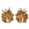 Sapphire Diamond Gold Earrings, Set of 2 1