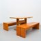Large Vintage Table & Benches by Charlotte Perriand for Les Arcs, Set of 3, Image 18