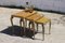 French Onyx Marble & Brass Nesting Tables, Set of 3 3