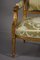 Louis XVI Wohnzimmergarnitur aus vergoldetem Holz & grüner Seide, 5er Set 2