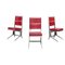 Französische Mid-Century Stühle aus rotem Leder & Stahl von Jean Prouvé für Tecta, 1980er, 3er Set 1