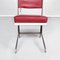 Französische Mid-Century Stühle aus rotem Leder & Stahl von Jean Prouvé für Tecta, 1980er, 3er Set 8