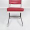 Mid-Century French Red Leather and Steel Chairs by Jean Prouvé for Tecta, 1980s, Set of 3 8