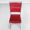 Mid-Century French Red Leather and Steel Chairs by Jean Prouvé for Tecta, 1980s, Set of 3 6