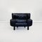 Italian Modern Black Leather Sofas and Bull Armchair by Gianfranco Frattini for Cassina, 1980s, Set of 3, Image 10