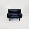 Italienische moderne schwarze Ledersofas und Bull Sessel von Gianfranco Frattini für Cassina, 1980er, 3er Set 10