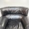 Italian Modern Black Leather Sofas and Bull Armchair by Gianfranco Frattini for Cassina, 1980s, Set of 3, Image 13