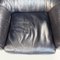 Italian Modern Black Leather Sofas and Bull Armchair by Gianfranco Frattini for Cassina, 1980s, Set of 3 14