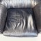 Italian Modern Black Leather Sofas and Bull Armchair by Gianfranco Frattini for Cassina, 1980s, Set of 3, Image 14