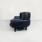 Italian Modern Black Leather Sofas and Bull Armchair by Gianfranco Frattini for Cassina, 1980s, Set of 3 3