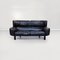 Italienische moderne schwarze Ledersofas und Bull Sessel von Gianfranco Frattini für Cassina, 1980er, 3er Set 6