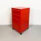 Modulare italienische moderne rote Kunststoff Kommode 4602 von Fussell Kartell, 1970, 2er Set 2