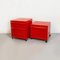Cajonera modular 4602 italiana moderna de plástico rojo de Fussell Kartell, 1970. Juego de 2, Imagen 7