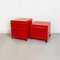 Modulare italienische moderne rote Kunststoff Kommode 4602 von Fussell Kartell, 1970, 2er Set 7