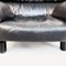 Italian Modern Black Leather & Wood Bull Lounge Chair by Gianfranco Frattini for Cassina, 1980s 8