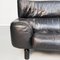 Italian Modern Black Leather & Wood 3-Seater Bull Sofa by Gianfranco Frattini for Cassina, 1980s 15