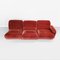 Mid-Century Italian Modern Modular Sofa in Red Velvet, 1970s, Set of 6 5