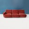 Mid-Century Italian Modern Modular Sofa in Red Velvet, 1970s, Set of 6, Image 3