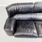 Italian Modern Black Leather & Wood 2-Seater Bull Sofa by Gianfranco Frattini for Cassina, 1980s 6