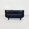 Italian Modern Black Leather & Wood 2-Seater Bull Sofa by Gianfranco Frattini for Cassina, 1980s 5