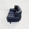 Italian Modern Black Leather & Wood 2-Seater Bull Sofa by Gianfranco Frattini for Cassina, 1980s 4