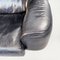 Italian Modern Black Leather & Wood 2-Seater Bull Sofa by Gianfranco Frattini for Cassina, 1980s 13