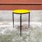 Table de Bar Ronde Mid-Century en Laminé Jaune et Métal Noir, Italie, 1950s 2