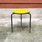 Mid-Century Modern Italian Round Yellow Laminate & Black Metal Bar Table, 1950s 4