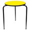 Mid-Century Modern Italian Round Yellow Laminate & Black Metal Bar Table, 1950s 1