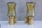Mid-Century Wall Lamps in Brass & Yellow Glass Lighting, Set of 2 1